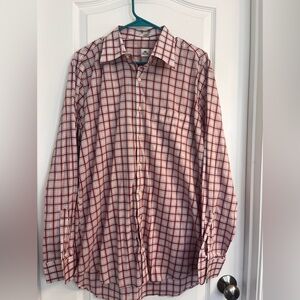 Peter Millar Shirt Adult Large‎ Red Plaid Long Sleeve Crown Casual Preppy Mens